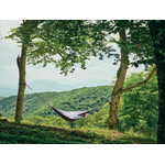 Casa si Gradina - Gradina si terasa - Balansoare si hamace - Hamace si suporturi - Hamac hikerjoy, material tip parasuta, ultra usor, portabil, 270x140 cm, curele prindere si carabine incluse, negru+gri - Infinity.ro