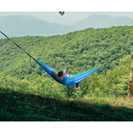 Casa si Gradina - Gradina si terasa - Balansoare si hamace - Hamace si suporturi - Hamac hikerjoy,material tip parasuta, ultra usor,portabil,270x140 cm,curele prindere si carabine incluse, albastru - Infinity.ro