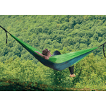 Casa si Gradina - Gradina si terasa - Balansoare si hamace - Hamace si suporturi - Hamac hikerjoy,material tip parasuta, ultra usor,portabil,270x140 cm,curele prindere si carabine incluse, verde - Infinity.ro