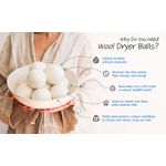 Electronice si Electrocasnice - Masini si uscatoare de rufe - Accesorii masini de spalat si uscatoare - Set 6 bile XL lana naturala Noua Zeelanda, anti-static, reduc cute, 1000 utilizari, alternativa eco balsam - Infinity.ro