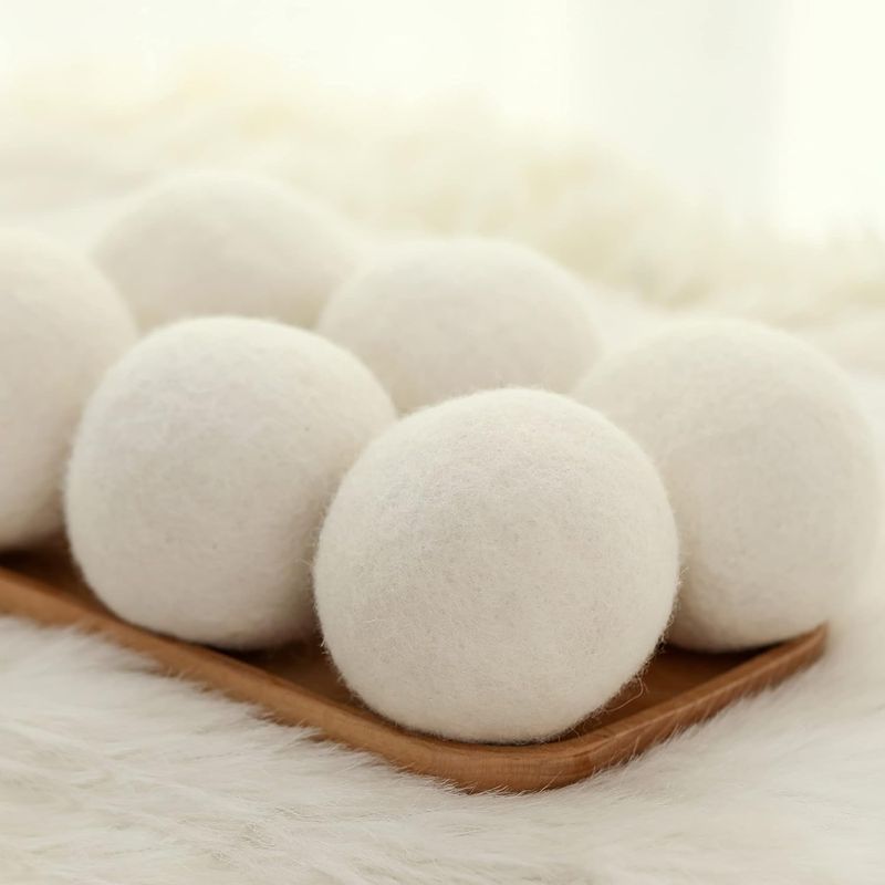 Electronice si Electrocasnice - Masini si uscatoare de rufe - Accesorii masini de spalat si uscatoare - Set 6 bile XL lana naturala Noua Zeelanda, anti-static, reduc cute, 1000 utilizari, alternativa eco balsam - Infinity.ro