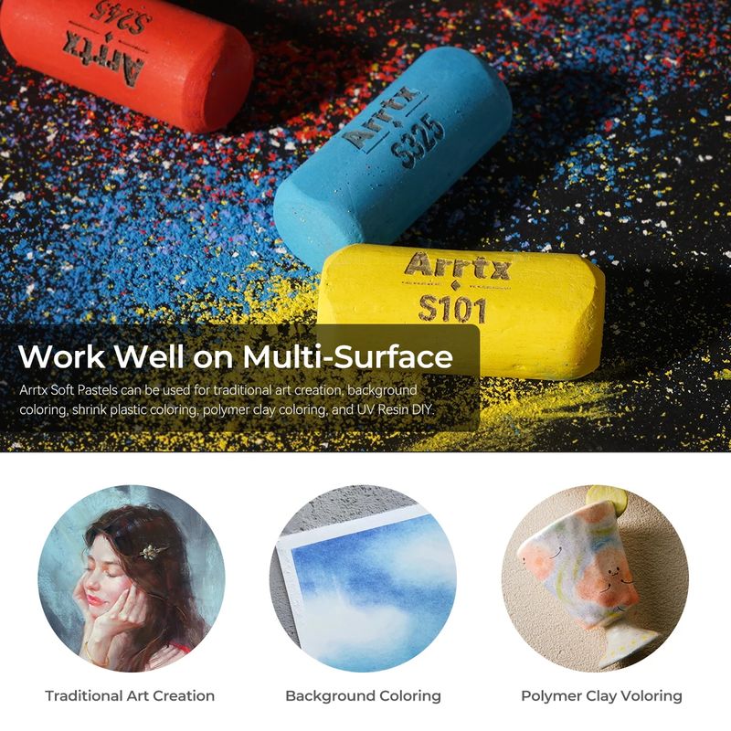 Carti si Birotica - Birotica - Instrumente de scris - Creioane - Set 48 Creioane Ulei Pastel Arrtx, textura cremoasa, picturi 3D, Sticla, Ceramica, Pietre, Hartie, Lemn, Non-toxic - Infinity.ro