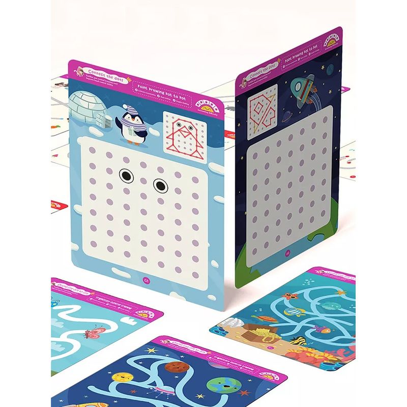 Jucarii, Copii si Bebe - Jucarii si jocuri - Jucarii & jocuri educative - Jocuri si jucarii educative - Planse interactive reutilizabile, format A4, 64 buc, exerseaza controlul pixului, Seezesol Solution™, 3ani+ - Infinity.ro
