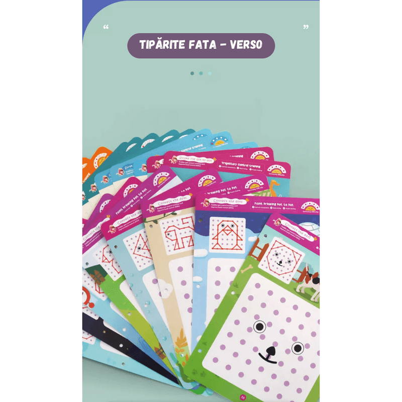 Jucarii, Copii si Bebe - Jucarii si jocuri - Jucarii & jocuri educative - Jocuri si jucarii educative - Planse interactive reutilizabile, format A4, 64 buc, exerseaza controlul pixului, Seezesol Solution™, 3ani+ - Infinity.ro