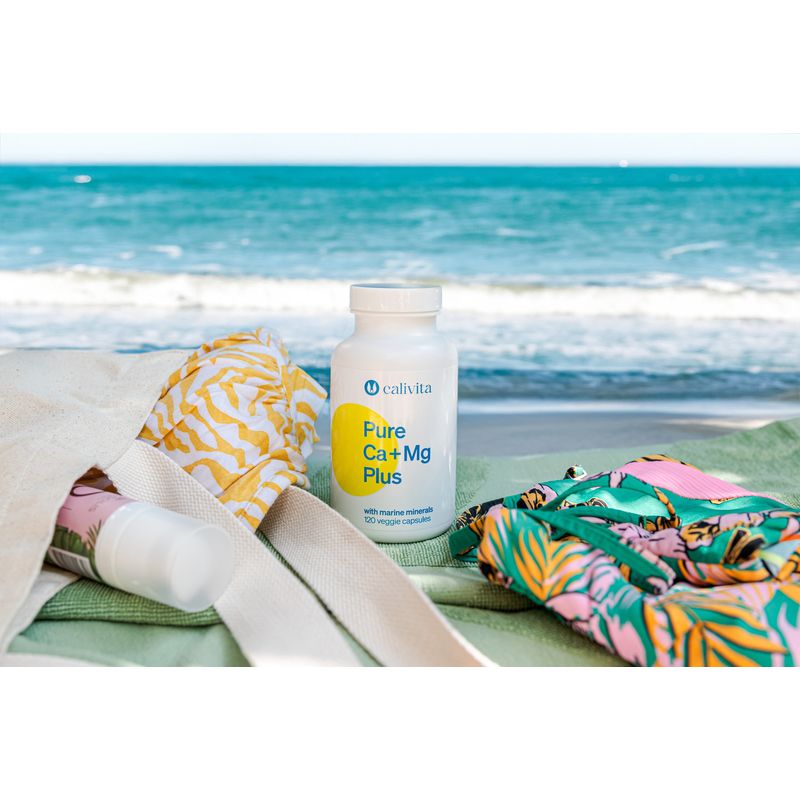 Ingrijire personala si Cosmetice - Sanatate si wellness - Suplimente alimentare - Vitamine si minerale - Pure Ca+Mg Plus Calciu şi Magneziu Marin Natural, cu Vitamine D3 & K2 (120 capsule vegetale) - Calivita - Infinity.ro