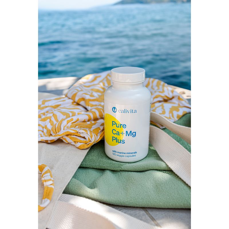 Ingrijire personala si Cosmetice - Sanatate si wellness - Suplimente alimentare - Vitamine si minerale - Pure Ca+Mg Plus Calciu şi Magneziu Marin Natural, cu Vitamine D3 & K2 (120 capsule vegetale) - Calivita - Infinity.ro
