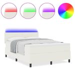 Casa si Gradina - Mobilier - Paturi si accesorii - Paturi - Pat cu arcuri Manual Crema si Alb 203 x 160 x 88 cm - Infinity.ro