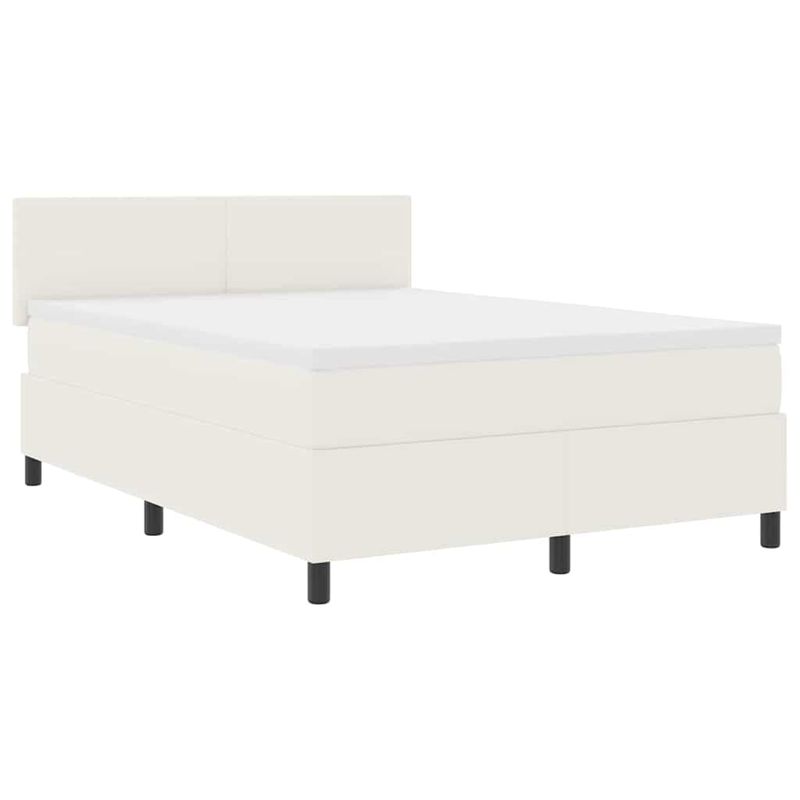 Casa si Gradina - Mobilier - Paturi si accesorii - Paturi - Pat cu arcuri Manual Crema si Alb 203 x 160 x 88 cm - Infinity.ro