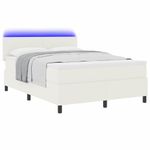Casa si Gradina - Mobilier - Paturi si accesorii - Paturi - Pat cu arcuri Manual Crema si Alb 203 x 160 x 88 cm - Infinity.ro