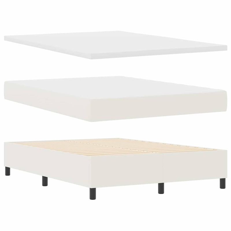Casa si Gradina - Mobilier - Paturi si accesorii - Paturi - Pat cu arcuri Manual Crema si Alb 203 x 160 x 88 cm - Infinity.ro