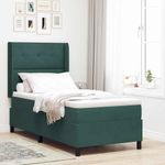 Casa si Gradina - Mobilier - Paturi si accesorii - Paturi - Pat cu boxa spring LED si saltea Verde 100 x 200 cm Catifea - Infinity.ro