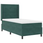 Casa si Gradina - Mobilier - Paturi si accesorii - Paturi - Pat cu boxa spring LED si saltea Verde 100 x 200 cm Catifea - Infinity.ro