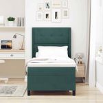 Casa si Gradina - Mobilier - Paturi si accesorii - Paturi - Pat cu boxa spring LED si saltea Verde 100 x 200 cm Catifea - Infinity.ro
