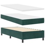 Casa si Gradina - Mobilier - Paturi si accesorii - Paturi - Pat cu boxa spring LED si saltea Verde 100 x 200 cm Catifea - Infinity.ro