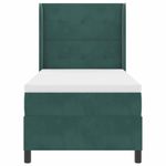 Casa si Gradina - Mobilier - Paturi si accesorii - Paturi - Pat cu boxa spring LED si saltea Verde 100 x 200 cm Catifea - Infinity.ro