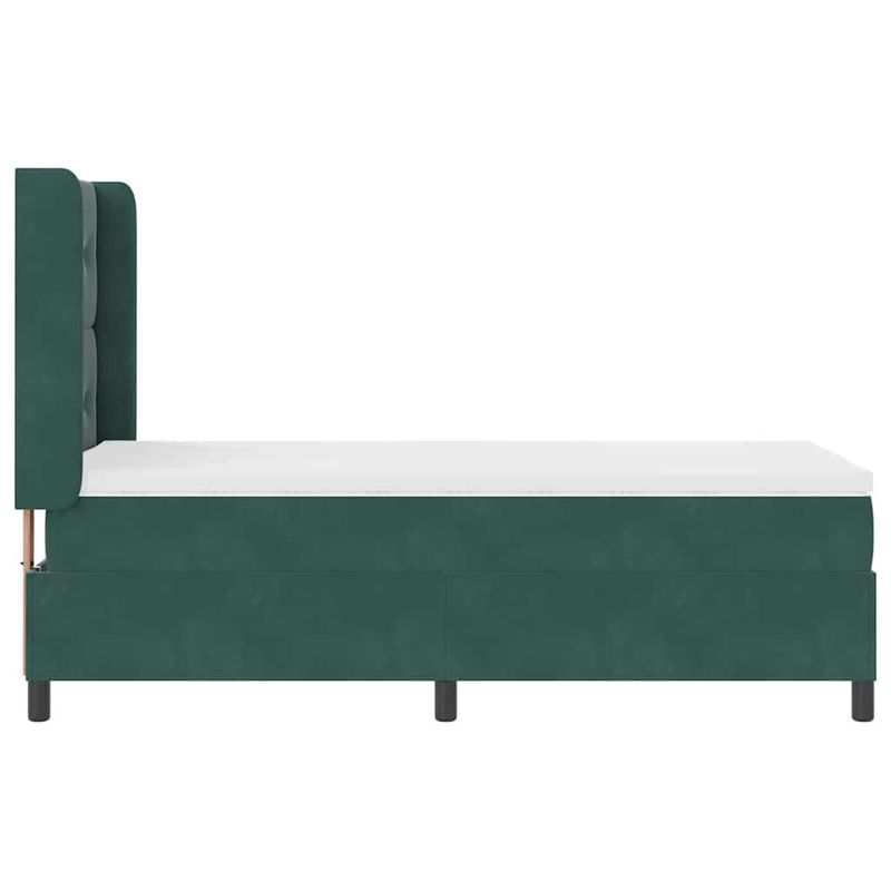 Casa si Gradina - Mobilier - Paturi si accesorii - Paturi - Pat cu boxa spring LED si saltea Verde 100 x 200 cm Catifea - Infinity.ro