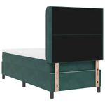 Casa si Gradina - Mobilier - Paturi si accesorii - Paturi - Pat cu boxa spring LED si saltea Verde 100 x 200 cm Catifea - Infinity.ro