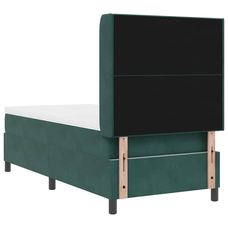 Casa si Gradina - Mobilier - Paturi si accesorii - Paturi - Pat cu boxa spring LED si saltea Verde 100 x 200 cm Catifea - Infinity.ro