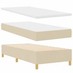 Casa si Gradina - Mobilier - Paturi si accesorii - Paturi - Pat cu arcuri cu saltea cu headboard Crem 100 x 200 cm tesatura - Infinity.ro