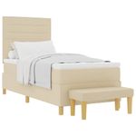 Casa si Gradina - Mobilier - Paturi si accesorii - Paturi - Pat cu arcuri cu saltea cu headboard Crem 100 x 200 cm tesatura - Infinity.ro