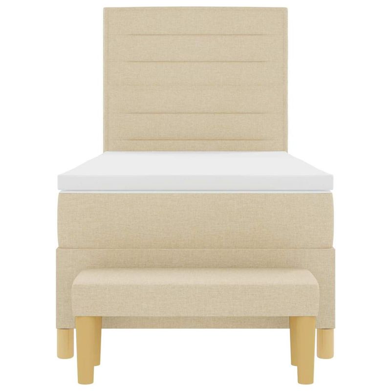 Casa si Gradina - Mobilier - Paturi si accesorii - Paturi - Pat cu arcuri cu saltea cu headboard Crem 100 x 200 cm tesatura - Infinity.ro
