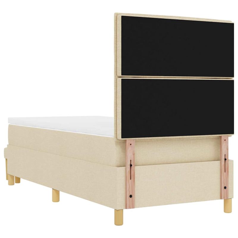 Casa si Gradina - Mobilier - Paturi si accesorii - Paturi - Pat cu arcuri cu saltea cu headboard Crem 100 x 200 cm tesatura - Infinity.ro
