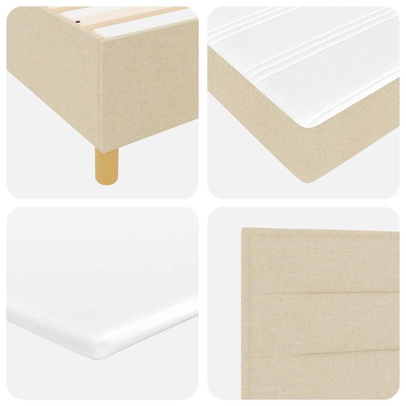 Casa si Gradina - Mobilier - Paturi si accesorii - Paturi - Pat cu arcuri cu saltea cu headboard Crem 100 x 200 cm tesatura - Infinity.ro