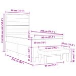 Casa si Gradina - Mobilier - Paturi si accesorii - Paturi - Pat cu arcuri cu saltea cu headboard Crem 100 x 200 cm tesatura - Infinity.ro