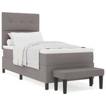 Casa si Gradina - Mobilier - Paturi si accesorii - Paturi - Pat cu arcuri cu saltea Gri taupe 80 x 200 cm tesatura - Infinity.ro
