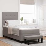 Casa si Gradina - Mobilier - Paturi si accesorii - Paturi - Pat cu arcuri cu saltea Gri taupe 80 x 200 cm tesatura - Infinity.ro