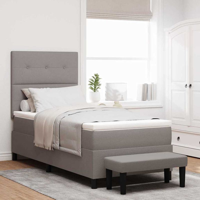 Casa si Gradina - Mobilier - Paturi si accesorii - Paturi - Pat cu arcuri cu saltea Gri taupe 80 x 200 cm tesatura - Infinity.ro