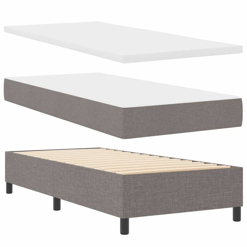 Casa si Gradina - Mobilier - Paturi si accesorii - Paturi - Pat cu arcuri cu saltea Gri taupe 80 x 200 cm tesatura - Infinity.ro