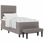 Casa si Gradina - Mobilier - Paturi si accesorii - Paturi - Pat cu arcuri cu saltea Gri taupe 80 x 200 cm tesatura - Infinity.ro