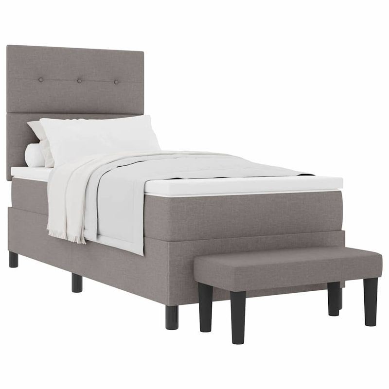 Casa si Gradina - Mobilier - Paturi si accesorii - Paturi - Pat cu arcuri cu saltea Gri taupe 80 x 200 cm tesatura - Infinity.ro