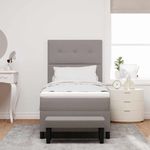 Casa si Gradina - Mobilier - Paturi si accesorii - Paturi - Pat cu arcuri cu saltea Gri taupe 80 x 200 cm tesatura - Infinity.ro