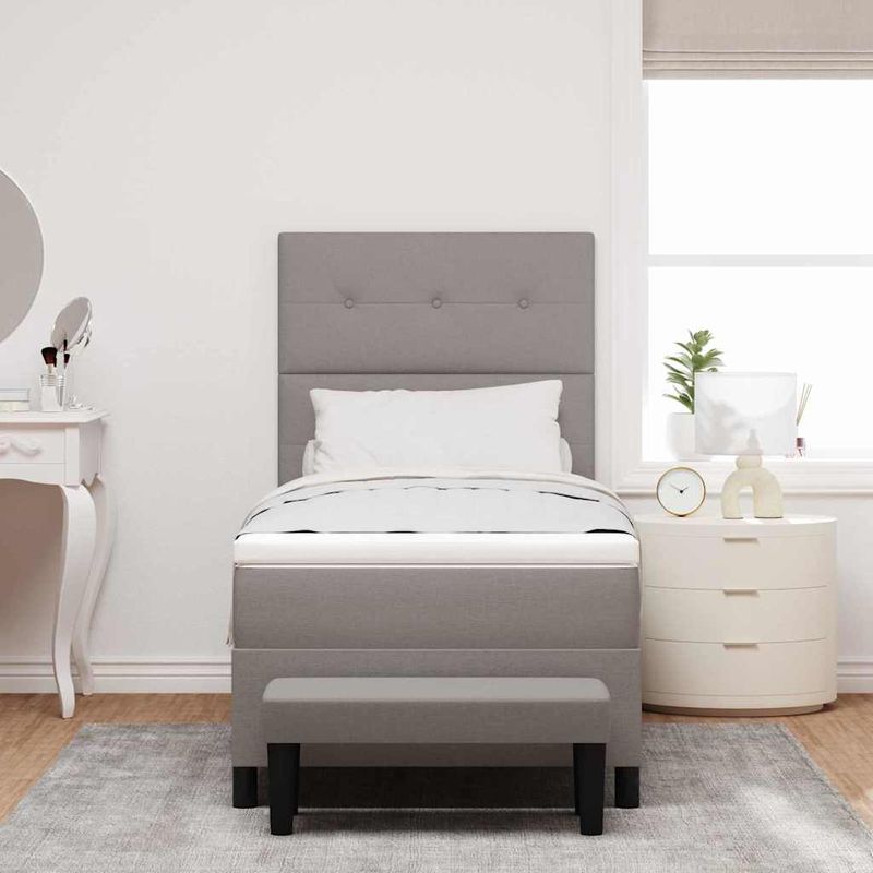 Casa si Gradina - Mobilier - Paturi si accesorii - Paturi - Pat cu arcuri cu saltea Gri taupe 80 x 200 cm tesatura - Infinity.ro
