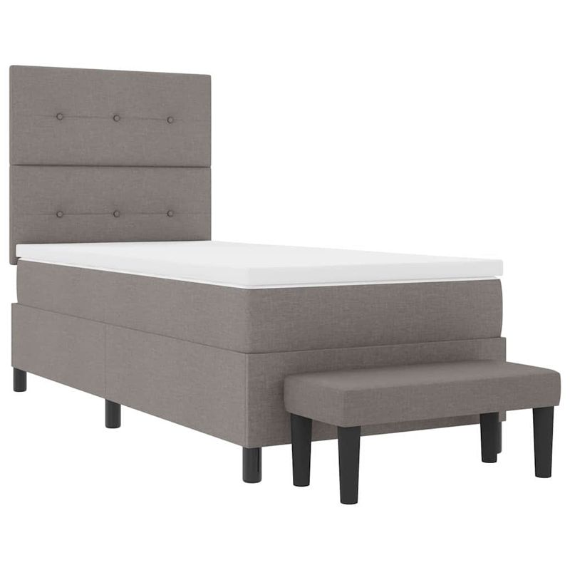 Casa si Gradina - Mobilier - Paturi si accesorii - Paturi - Pat cu arcuri cu saltea Gri taupe 80 x 200 cm tesatura - Infinity.ro