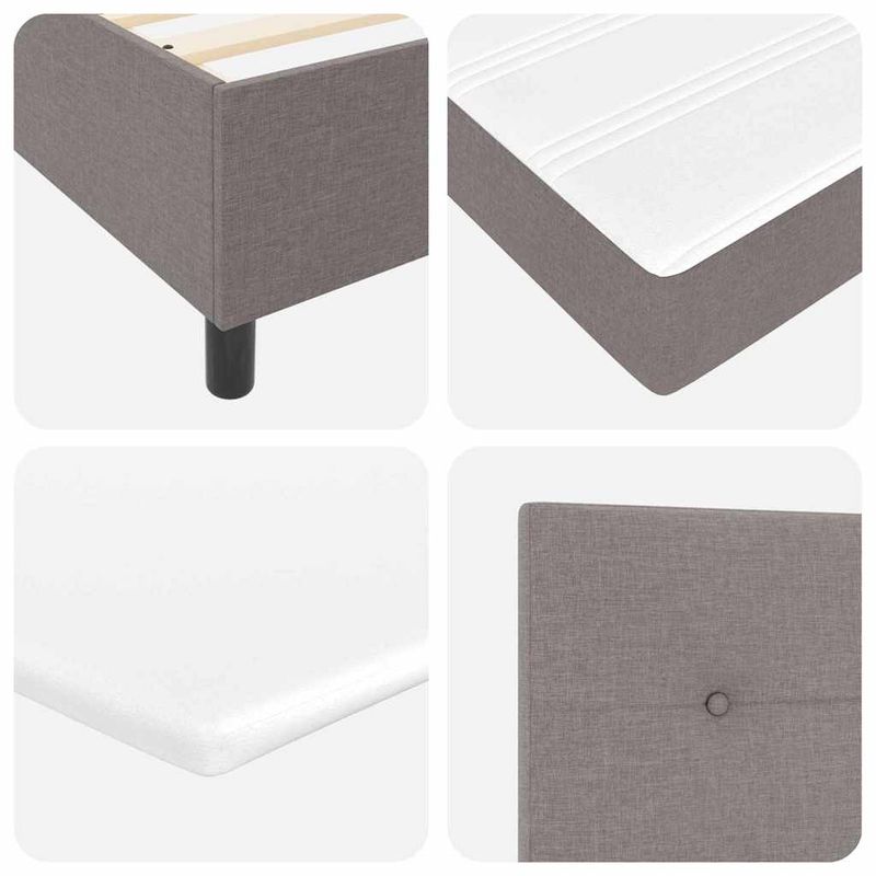 Casa si Gradina - Mobilier - Paturi si accesorii - Paturi - Pat cu arcuri cu saltea Gri taupe 80 x 200 cm tesatura - Infinity.ro