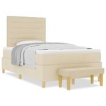 Casa si Gradina - Mobilier - Paturi si accesorii - Paturi - Pat cu arcuri cu saltea cu headboard Crem 120 x 200 cm tesatura - Infinity.ro