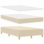 Casa si Gradina - Mobilier - Paturi si accesorii - Paturi - Pat cu arcuri cu saltea cu headboard Crem 120 x 200 cm tesatura - Infinity.ro