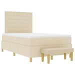 Casa si Gradina - Mobilier - Paturi si accesorii - Paturi - Pat cu arcuri cu saltea cu headboard Crem 120 x 200 cm tesatura - Infinity.ro