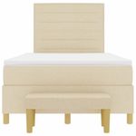 Casa si Gradina - Mobilier - Paturi si accesorii - Paturi - Pat cu arcuri cu saltea cu headboard Crem 120 x 200 cm tesatura - Infinity.ro