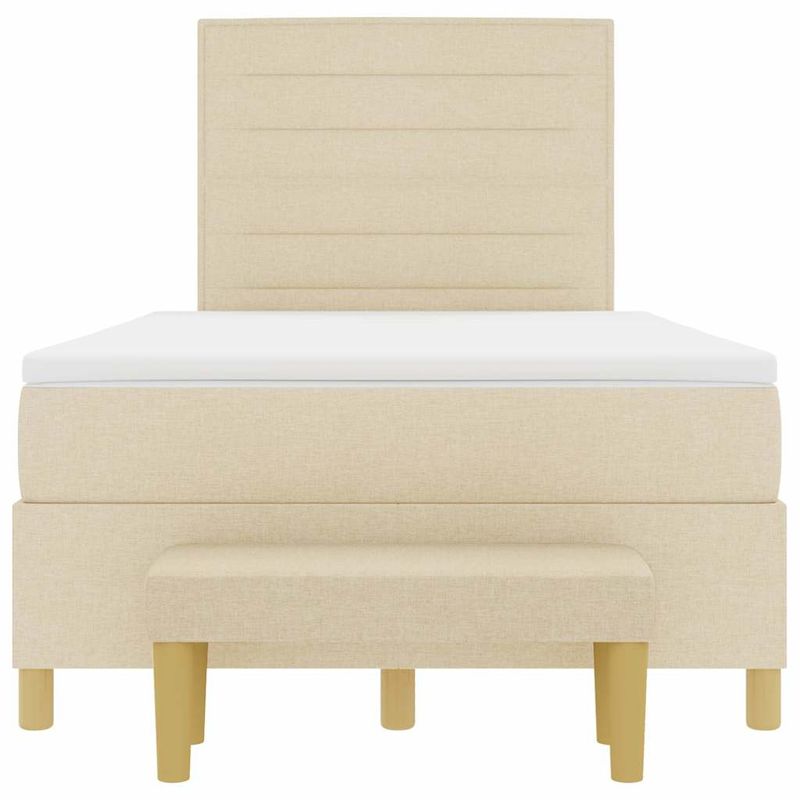 Casa si Gradina - Mobilier - Paturi si accesorii - Paturi - Pat cu arcuri cu saltea cu headboard Crem 120 x 200 cm tesatura - Infinity.ro