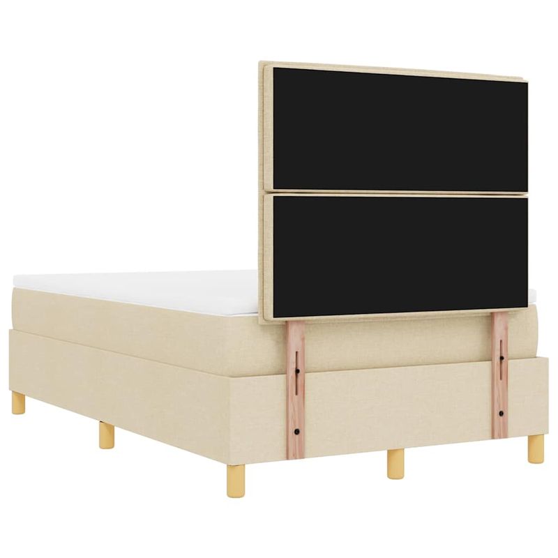 Casa si Gradina - Mobilier - Paturi si accesorii - Paturi - Pat cu arcuri cu saltea cu headboard Crem 120 x 200 cm tesatura - Infinity.ro