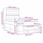 Casa si Gradina - Mobilier - Paturi si accesorii - Paturi - Pat cu arcuri cu saltea cu headboard Crem 120 x 200 cm tesatura - Infinity.ro