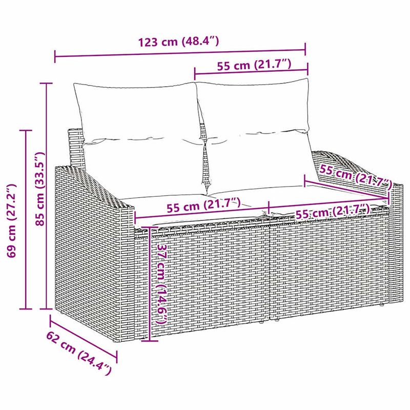 Casa si Gradina - Gradina si terasa - Mobilier exterior - Canapele si fotolii gradina - Set de canapele pentru gradina cu perna 7 pcs Gri deschis, Gri - Infinity.ro