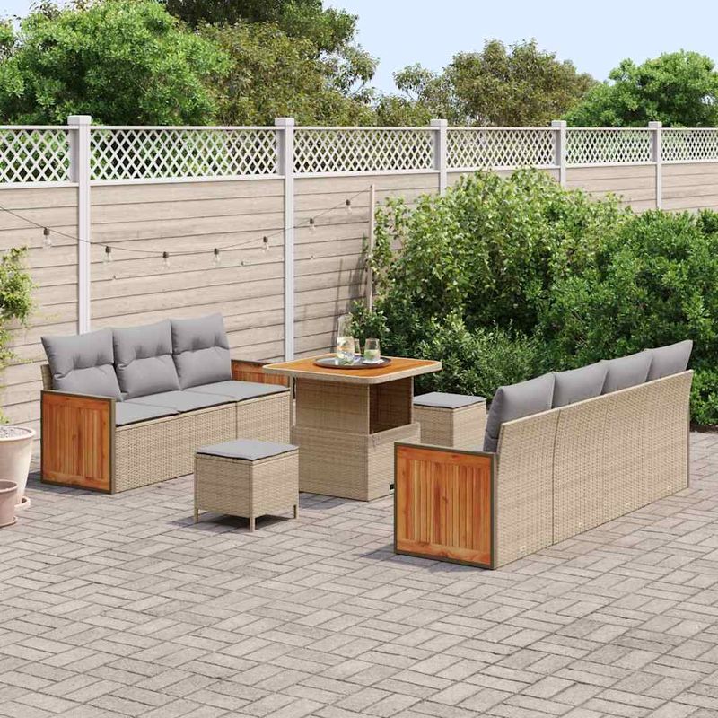 Casa si Gradina - Gradina si terasa - Mobilier exterior - Canapele si fotolii gradina - Set de canapele pentru gradina Manual 10 pcs bej si gri deschis - Infinity.ro