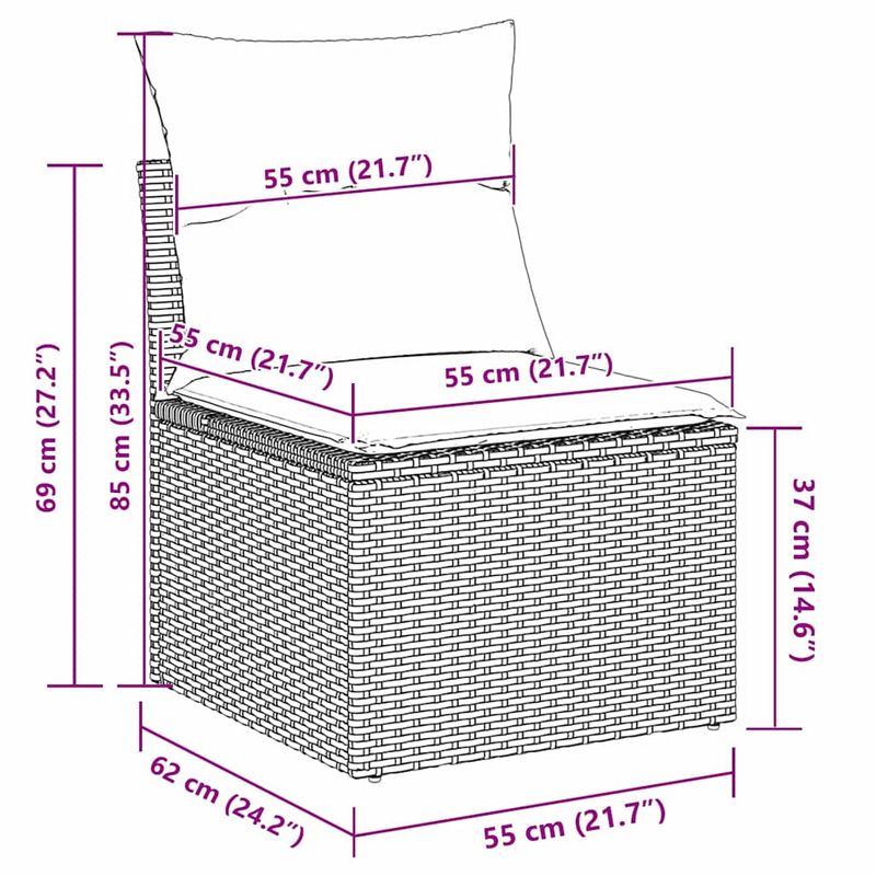 Casa si Gradina - Gradina si terasa - Mobilier exterior - Canapele si fotolii gradina - Set de canapele pentru gradina cu perna 8 pcs Bej Rattan poli - Infinity.ro