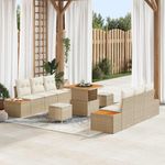 Casa si Gradina - Gradina si terasa - Mobilier exterior - Canapele si fotolii gradina - Set de canapele pentru gradina 9 pcs Bej, crem 80 x 80 x 71 cm - Infinity.ro