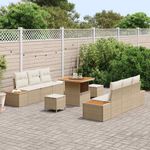 Casa si Gradina - Gradina si terasa - Mobilier exterior - Canapele si fotolii gradina - Set de canapele pentru gradina 9 pcs Bej, crem 80 x 80 x 71 cm - Infinity.ro
